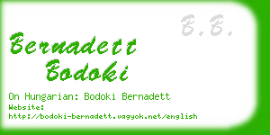 bernadett bodoki business card